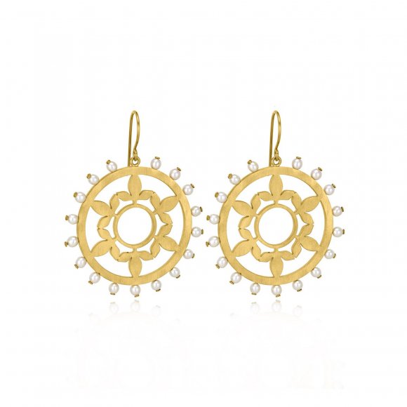 Treasure Flower With Pearls Earrings 