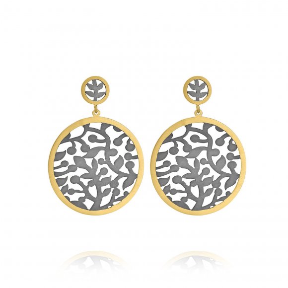 Olive Tree round Flower Earrings 