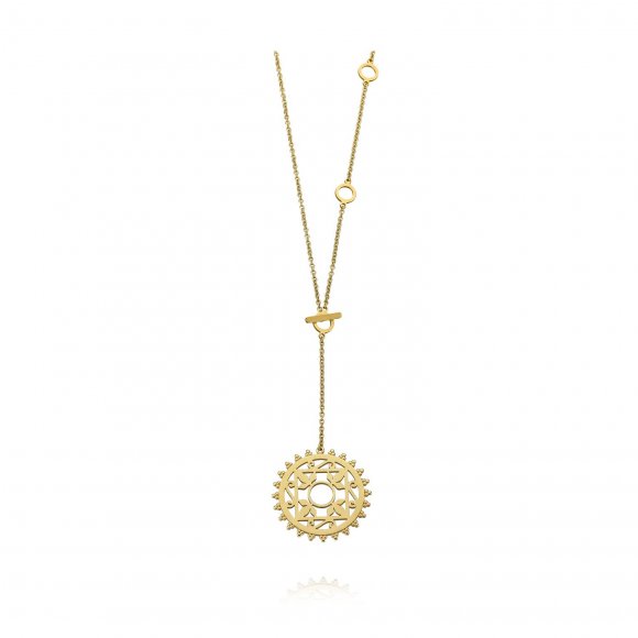 Treasure Square Flower Blop Y Necklace 